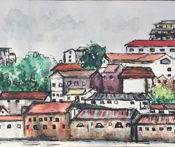 Watercolour sketch of Porto, Urban Sketchers Symposium 2018