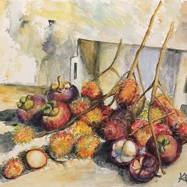 Autumnal still life original watercolour painting