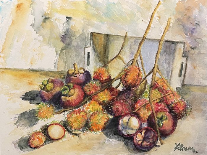 Autumnal still life original watercolour painting